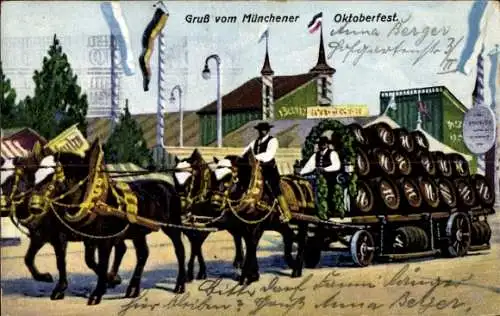Ak München, Oktoberfest, Bierfässer