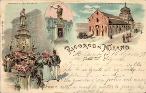 Litho Milano Mailand Lombardia, Monumento, Chiesa delle Grazie