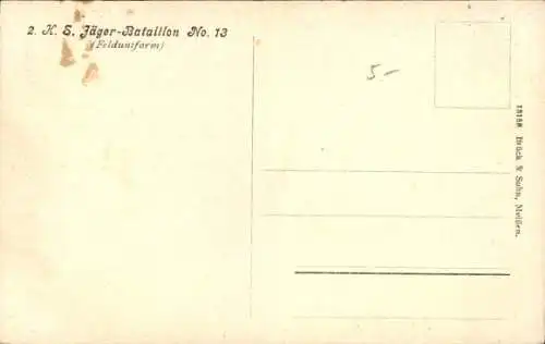 Ak 2. KS Jäger Bataillon No. 13, Felduniform, I WK