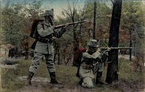 Ak 2. Königlich Sächs. Jäger-Bataillon Nr. 13, Felduniform, Gewehr