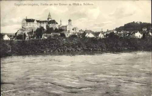 Ak Sigmaringen an der Donau,  Schloss, Donau, Stadtansicht