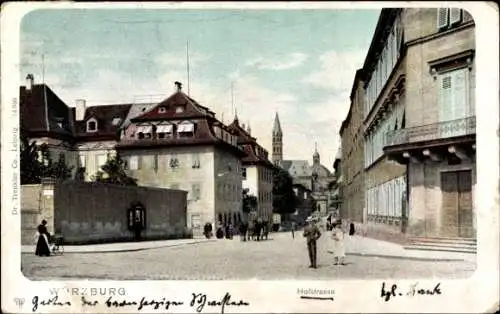 Ak Würzburg am Main Unterfranken, Blick auf die Hofstraße, Barmherzige Schwestern Garten