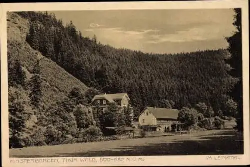 Ak Finsterbergen Friedrichroda im Thüringer Wald, Landschaft mit Wald, Gebäude im Vordergrund, Th