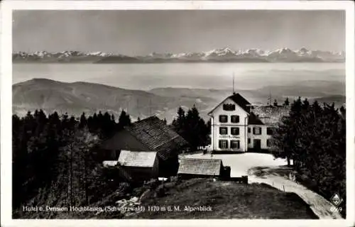 Ak Blauen Badenweiler im Schwarzwald, Hotel Pension Hochblauen, Alpenblick