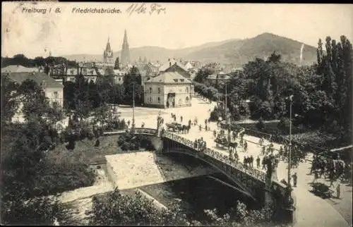 Ak Freiburg im Breisgau, Friedrichsbrücke