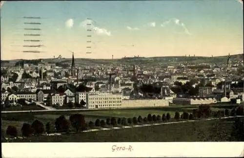 Ak Gera in Thüringen, Panoramablick