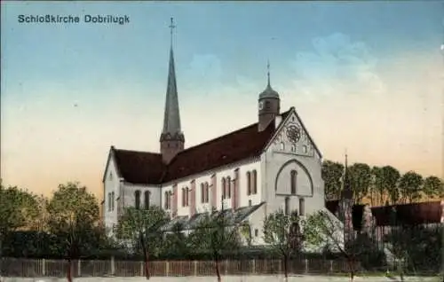 Ak Dobrilugk Doberlug Kirchhain in Brandenburg, Schlosskirche, Außenansicht