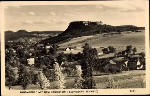 Ak Thürmsdorf Struppen Sächsische Schweiz, Gesamtansicht, Königstein