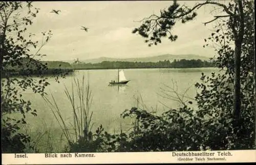 Ak Kamenz in Sachsen, Deutschbaselitzer Teich