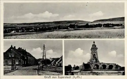 Ak Esperstedt Bad Frankenhausen am Kyffhäuser Thüringen, Gemeindegasthaus, Kyffhäuser-Denkmal
