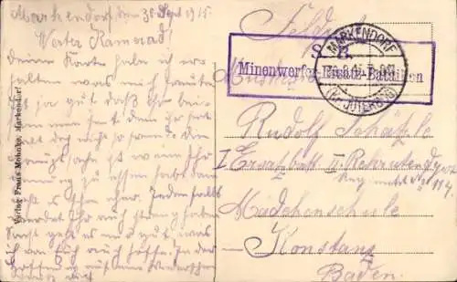 Passepartout Ak Markendorf Jüterbog in Brandenburg, Barackenlager