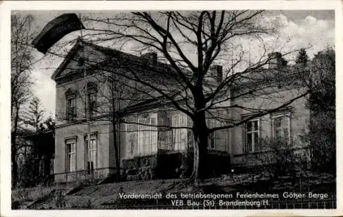 Ak Brandenburg an der Havel, Vorderansicht des betriebseigenen Ferienheimes Götzer Berge VEB Bau
