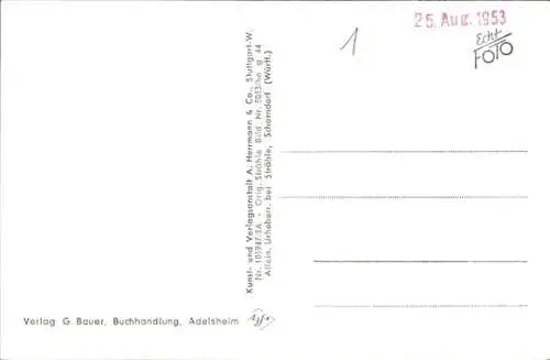 Ak Adelsheim in Baden, Fliegeraufnahme