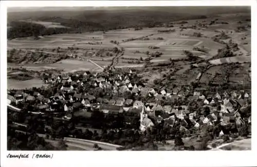 Ak Sennfeld Adelsheim in Baden, Fliegeraufnahme