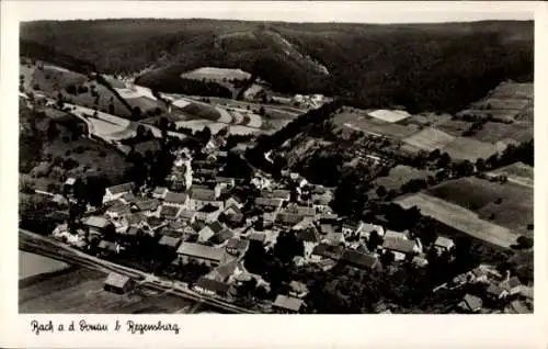 Ak Bach an der Donau bei Regensburg an der Donau Oberpfalz, Fliegeraufnahme