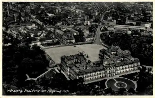 Ak Würzburg am Main Unterfranken, Residenz, Fliegeraufnahme