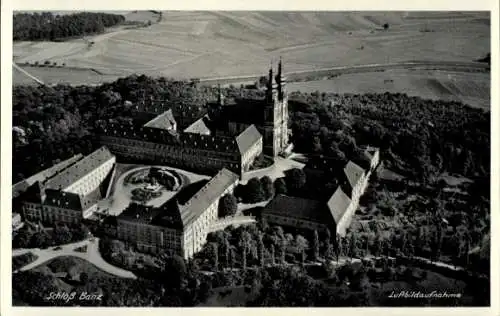 Ak Bad Staffelstein am Main Oberfranken, Schloss Banz, Fliegeraufnahme