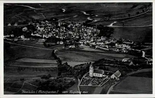 Ak Herrieden in Mittelfranken, Luftaufnahme