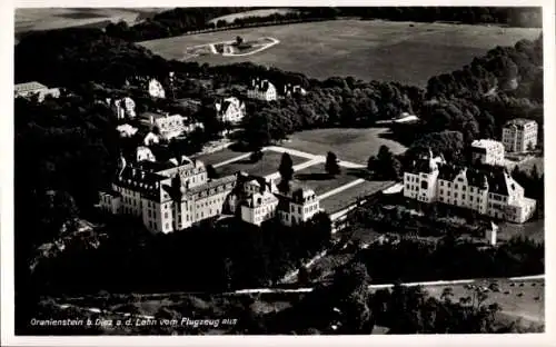 Ak Diez an der Lahn, Schloss Oranienstein, Fliegeraufnahme