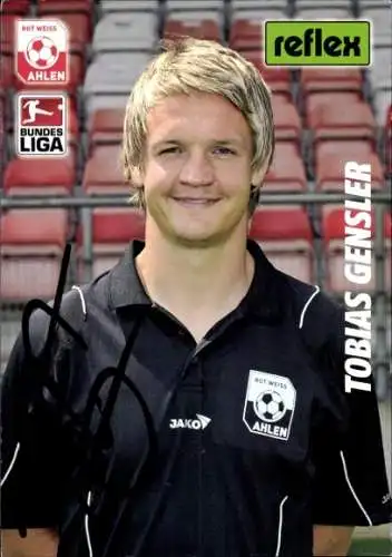 Autogrammkarte Fußballer Tobias Gensler, Rot Weiss Ahlen, Autogramm