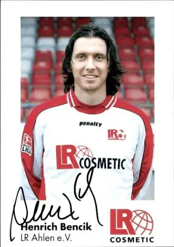 Autogrammkarte Fußballer Henrich Bencik, Rot Weiss Ahlen, Autogramm