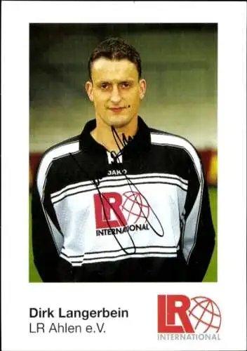 Autogrammkarte Fußballer Dirk Langerbein, Rot Weiss Ahlen, Autogramm
