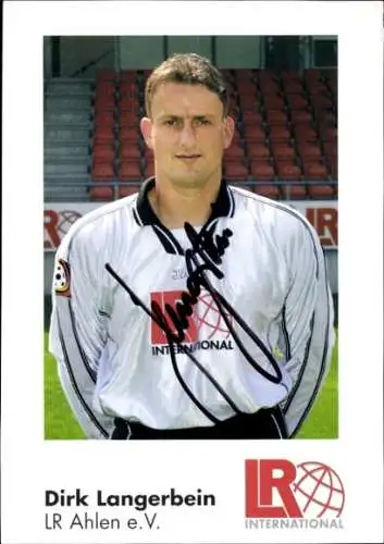 Autogrammkarte Fußballer Dirk Langerbein, Rot Weiss Ahlen, Autogramm