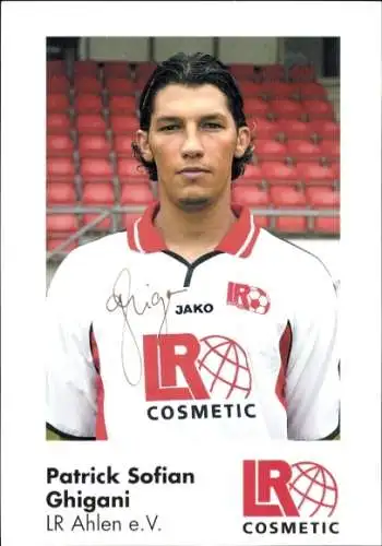 Autogrammkarte Fußballer Patrick Sofian Ghigani, Rot Weiss Ahlen, Autogramm