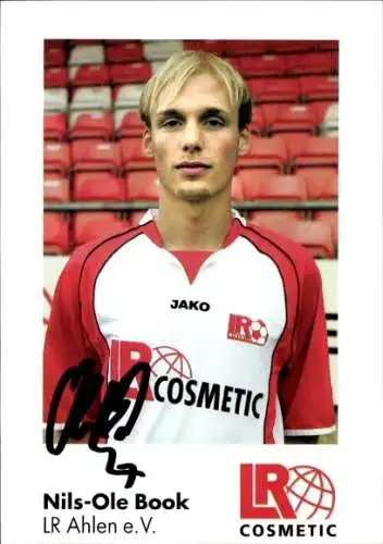 Autogrammkarte Fußballer Nils Ole Book, Rot Weiss Ahlen, Autogramm