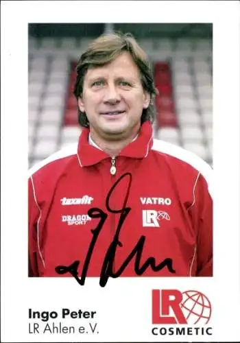 Autogrammkarte Trainer Ingo Peter, Rot Weiss Ahlen, Autogramm