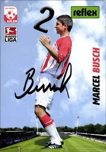 Autogrammkarte Fußballer Marcel Busch, Rot Weiss Ahlen, Autogramm