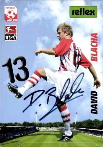 Autogrammkarte Fußballer David Blacha, Rot Weiss Ahlen, Autogramm