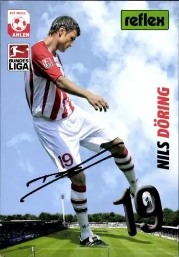 Autogrammkarte Fußballer Nils Döring, Rot Weiss Ahlen, Autogramm
