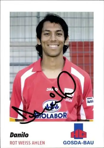 Autogrammkarte Fußballer Danilo, Rot Weiss Ahlen, Autogramm