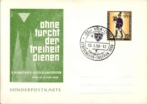 Ak Köln am Rhein, 5. Heimkehrer-Deutschlandtreffen 1959