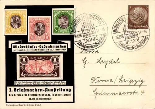 Ak Münster in Westfalen, 3. Briefmarken-Ausstellung