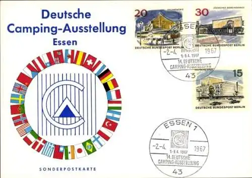 Ak Essen im Ruhrgebiet, Deutsche Camping Ausstellung 1967, Sonderstempel