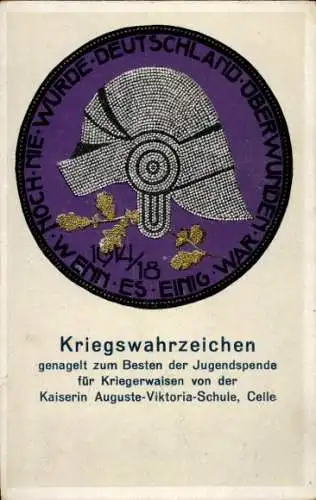Ak Celle in Niedersachsen, Kriegswahrzeichen, Jugendspende, Kaiserin Auguste-Viktoria-Schule