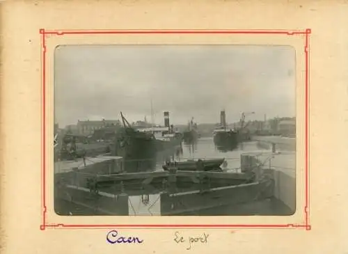 Foto Caen Calvados, Hafen, Dampfer, Schleuse