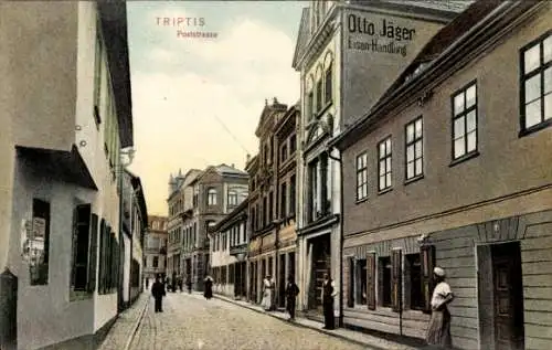Ak Triptis in Thüringen, Poststraße, Eisenhandlung Otto Jäger