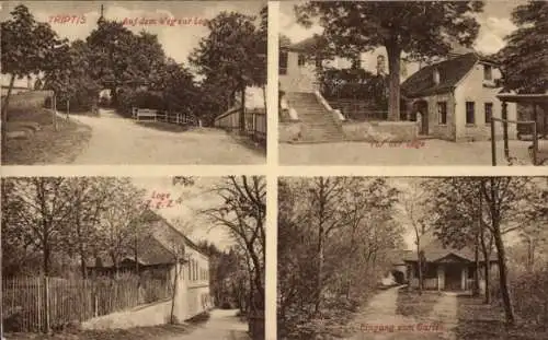 Ak Triptis in Thüringen, Loge Z. g. Z., Vor der Loge, Garten