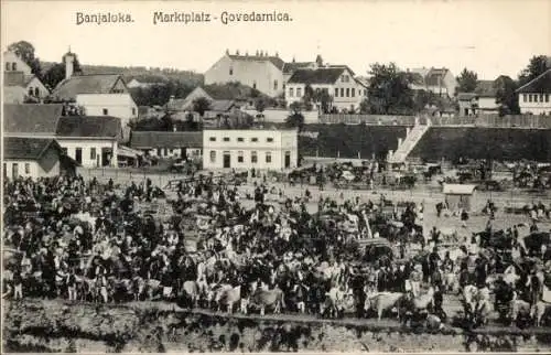Ak Banja Luka Bosnien Herzegowina, Marktplatz, Govedarnica
