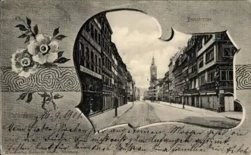 Passepartout Ak Würzburg am Main Unterfranken, Domstraße