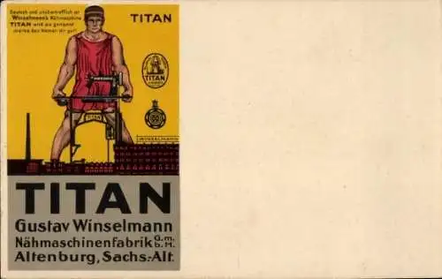 Ak Altenburg in Thüringen, Titan, Nähmaschinenfabrik Gustav Winselmann