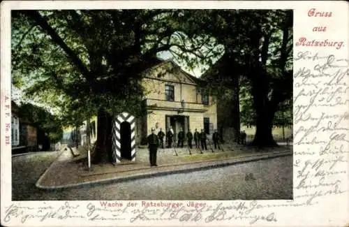 Ak Ratzeburg im Herzogtum Lauenburg, Wache der Ratzeburger Jäger