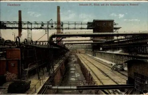 Ak Hamborn Duisburg im Ruhrgebiet, Schacht IV, Kesselanlagen und Kokerei