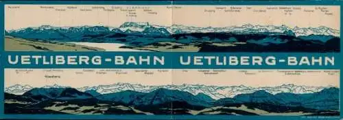 Klapp Ak Zürich Stadt Schweiz, Uetliberg-Bahn, Fahrplan, Fahrpreise, Panorama