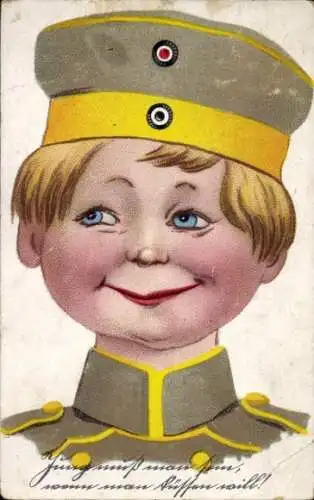 Künstler Ak Kind in Uniform, Portrait
