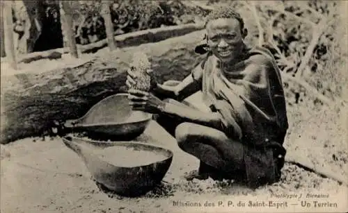 CPA Missions des P. P. du Saint-Esprit, Un Terrien