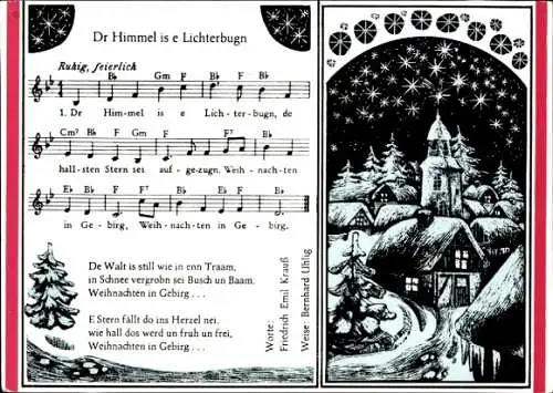 Lied Ak Dr Himmel is e Lichterbugn, Friedrich Emil Krauß, Bernhard Uhlig